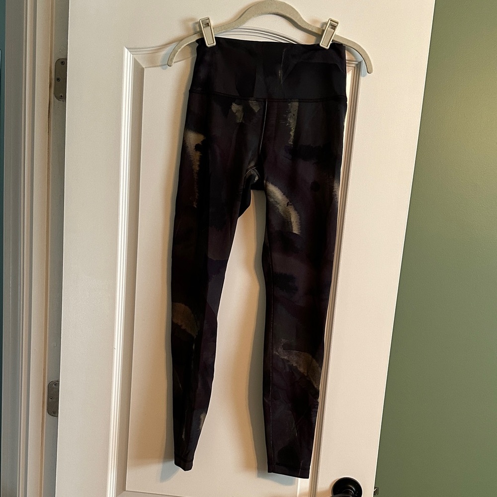 lululemon athletica Black and Dark Purple Abstract Leggings